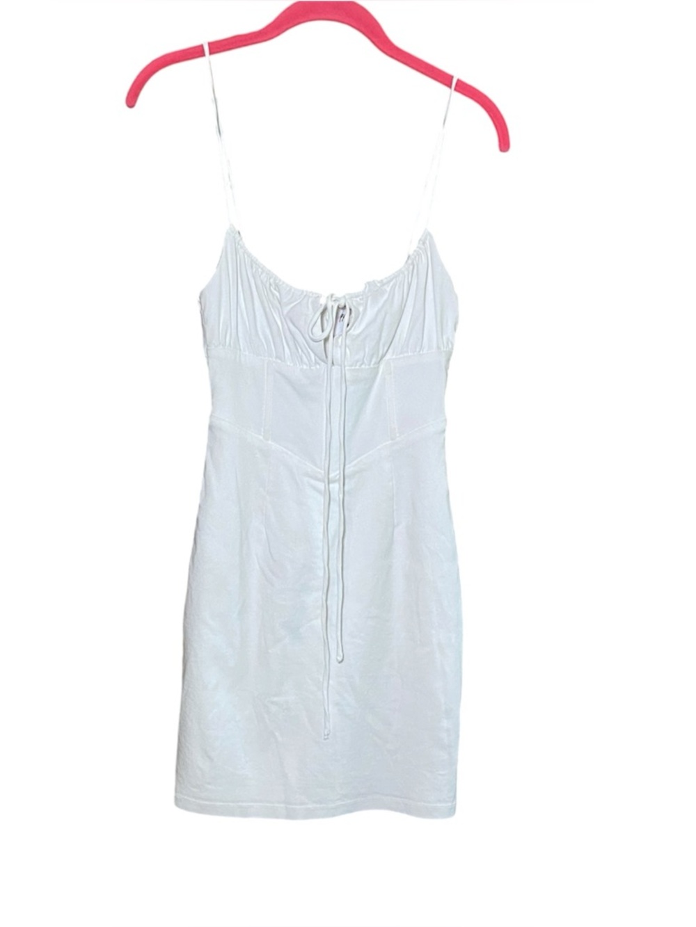 Princess Polly White Mini Slip Dress Tie Front Size 4